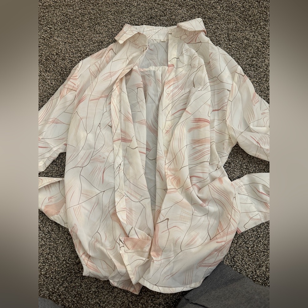 Elegant White and Pink Women's Top